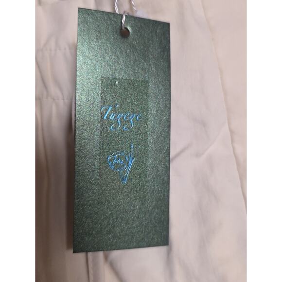 NWT Tugege Womens 2XL Cream Wide Leg Pants Elastic Waist Drawstring Boho Lounge - Picture 3 of 8